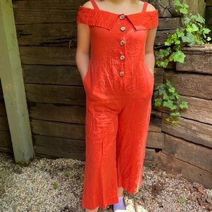 NWOT Soft Surroundings Raissa Linen Crop Jumpsuit